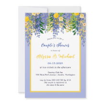 Chuva de Casamento Floral de Wisteria em Aquarela