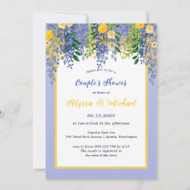 Convites Chuva de Casamento Floral de Wisteria em Aquarela