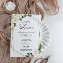 Chuva de Casamento Geométrica Folhagem Floral