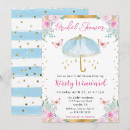 Convites Chuva de Casamento Guarda-Chuva Azul Primavera Aqu