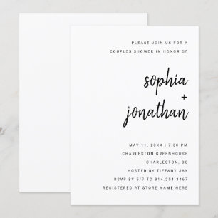 Convites Chuva de Casamento Minimalista Moderna   Casais