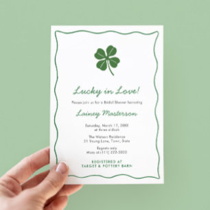 Convites Chuva de Casamento Moderno Squiggle St Patricks Da