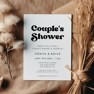 Convites Chuva de Casamento Retro com Estilo Preto e Branco