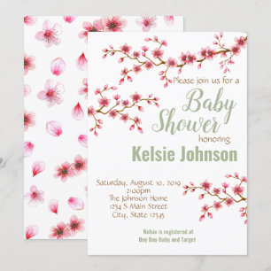 Convites Chuva de Cerejeiras Baby Shower