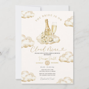 Convites Chuva de Champagne Elegante Chuveiro de Noiva Neut