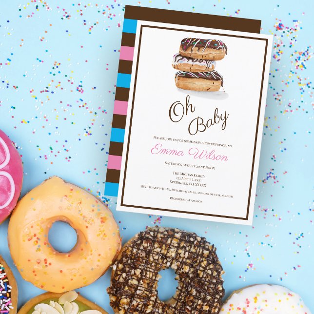 Convites Chuva de Chocolate em Aquarela para Chá de Bebê  (Criador carregado)