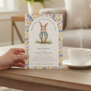 Convites Chuva de Coelhinhos em Aquarela Baby Shower