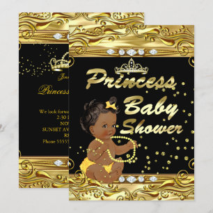 Convites Chuva de confeitos Preto Dourado Chuveiro de Bebê 