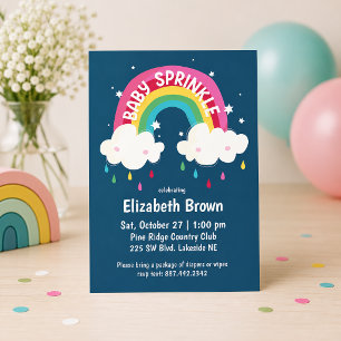 Convites Chuva de Confetes Colorida Baby Shower Fofa