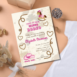 Convites Chuva de Confetes de Chá de Bebê Cowgirl Second Ro