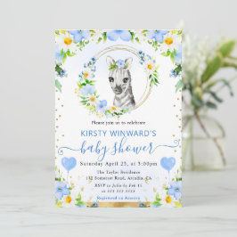 Convites Chuva de Corações Aquarela Fofa Zebra de Selva Bab