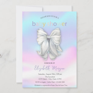 Convites Chuva de Cores Arco Holográfico Baby Shower 