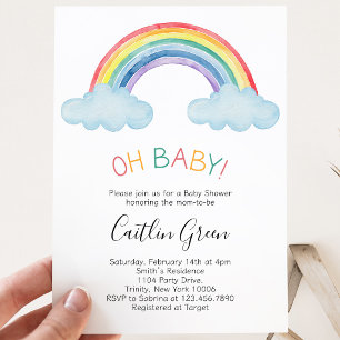 Convites Chuva de Cores Baby Shower