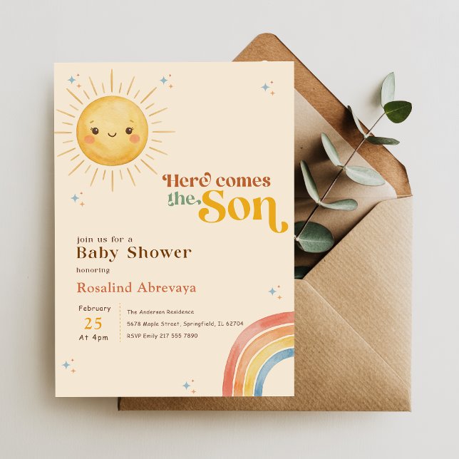 Convites Chuva de Cores Baby Shower Arco-Íris (Criador carregado)