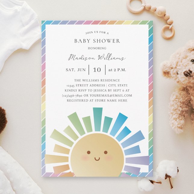 Convites Chuva de Cores Babyshower Neutro (Criador carregado)