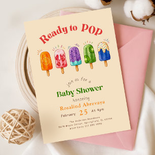 Convites Chuva de Cores Chupeta de Verão Baby Shower