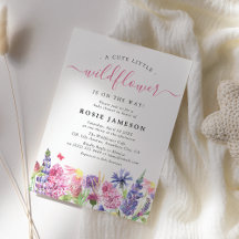 Chuva de cores de aquarela Baby Shower de flores s
