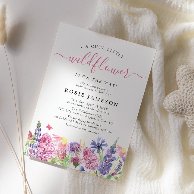 Convites Chuva de cores de aquarela Baby Shower de flores s (Criador carregado)