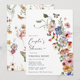Convites Chuva de Cores para Casais com Flores Silvestres
