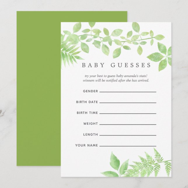 Convites Chuva de Cores Verde Baby Shower Chutes de Bebê (Frente/Verso)