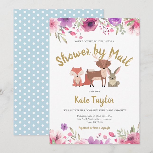 Convites Chuva De Correio De Longa Distância (Frente/Verso)