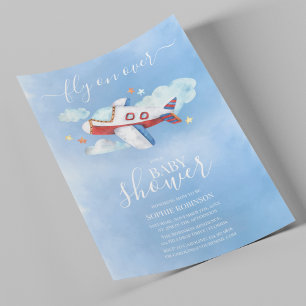 Convites Chuva de Doces Aeroplano Baby Shower