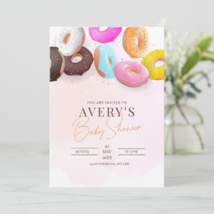Convites Chuva de Doces Baby Shower Rosa Menina Baby Shower