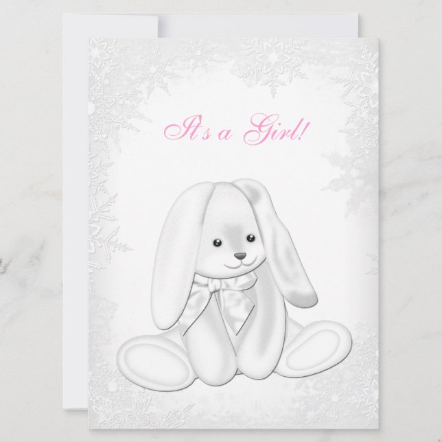 Convites Chuva de Doces Floco de Neve Babyshower de Inverno (Frente)