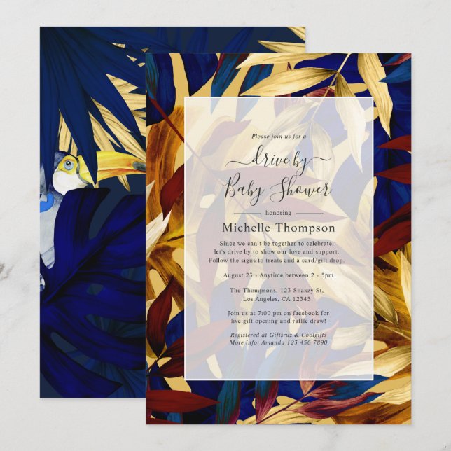 Convites Chuva de Drive By na Floresta Exótica (Frente/Verso)