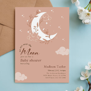 Convites Chuva de Encanto Aquarela: Baby Shower Sob a Lua