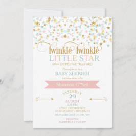 Convites Chuva de Estrelas Baby Shower Qualquer Cor