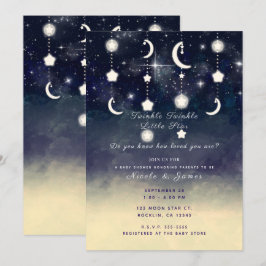 Convites Chuva de Estrelas Celestiais no Banho de Bebê em A
