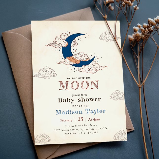 Convites Chuva de Estrelas da Moda Sobre o Chá de Bebê da L (Criador carregado)