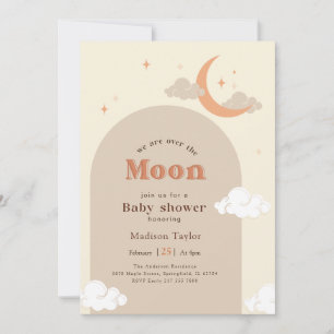 Convites Chuva de Estrelas e Lua Baby Shower