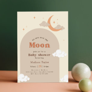 Convites Chuva de Estrelas e Lua Baby Shower