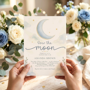 Convites Chuva de Estrelas e Lua no Baby Shower da Lua