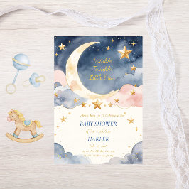 Convites Chuva de Estrelas em Aquarela Baby Shower