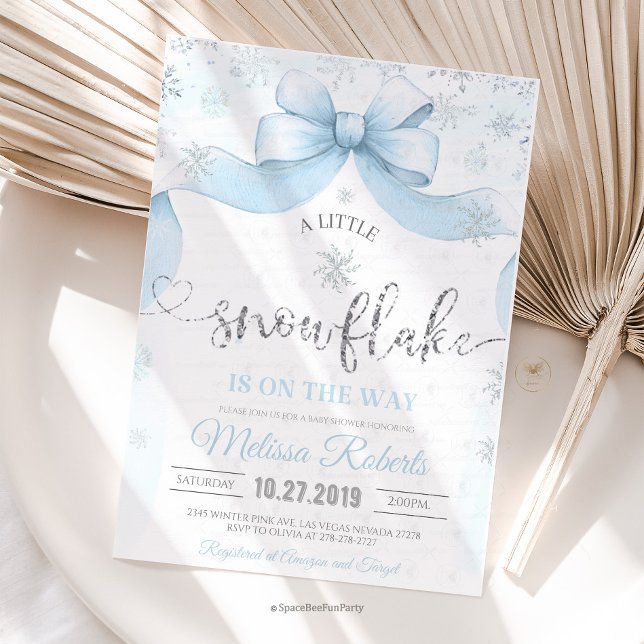 Convites Chuva de flocos de neve baby shower  (snowflake baby shower, winter baby shower, baby shower bow, winter baby shower decor, snowflake baby)