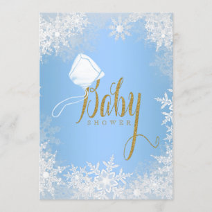 Convites Chuva de flocos de neve Baby Shower