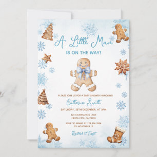 Convites Chuva de Flocos de Neve de Natal Gingerbread Baby