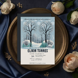 Convites Chuva de Flocos de Neve no Sonho de Inverno Flores