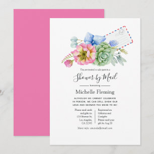 Convites Chuva de Flor Bridal ou Baby Shower pelo Correio