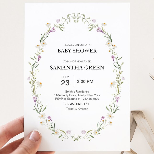Convites Chuva de Flores Baby Shower (Criador carregado)