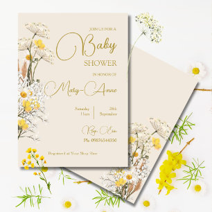 Convites Chuva de Flores Baby Shower Floral Aquarela