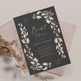 Convites Chuva de Flores Boho para Casamento Chá de Noiva