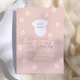 Convites Chuva de Flores Boho Rosa Irmãzinha Chás de Bebê