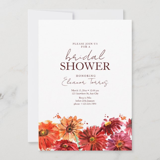 Convites Chuva de Flores Casamento Florais Chuva de Noiva B (Frente)