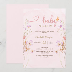 Convites Chuva de Flores de Lilás Borboletas Aquarela Chá d