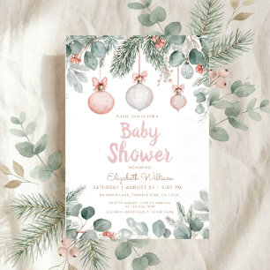 Convites Chuva de flores fancy floral rosa baby shower