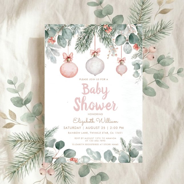 Convites Chuva de flores fancy floral rosa baby shower (Criador carregado)
